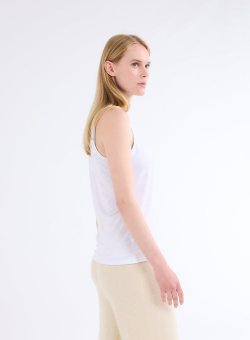 "Laura Linen / Elastane tank top" - MAJESTIC FILATURES