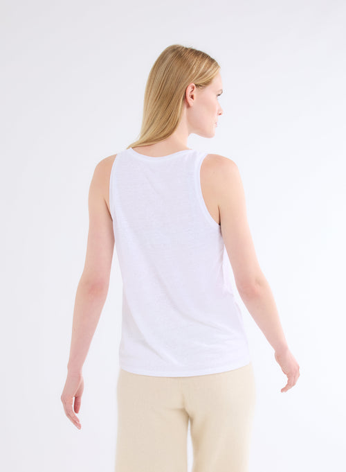 "Laura Linen / Elastane tank top" - MAJESTIC FILATURES