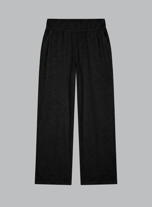 Black Linen / Elastane Pants - MAJESTIC FILATURES