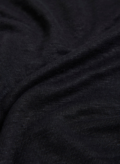 "Camiseta de cuello V de manga corta de Lino / Elastano" - MAJESTIC FILATURES