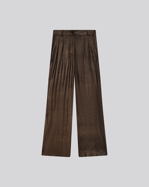 Pantalon Marron en Viscose / Elasthanne - MAJESTIC FILATURES