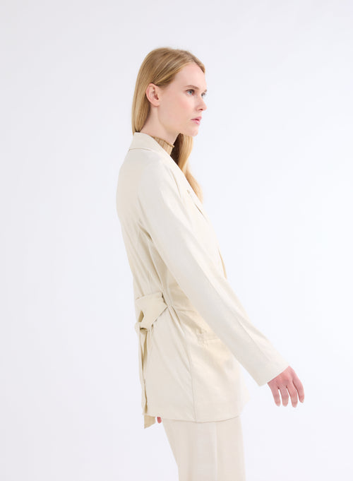 Veste Blanche Manches Longues en Viscose / Elasthanne - MAJESTIC FILATURES