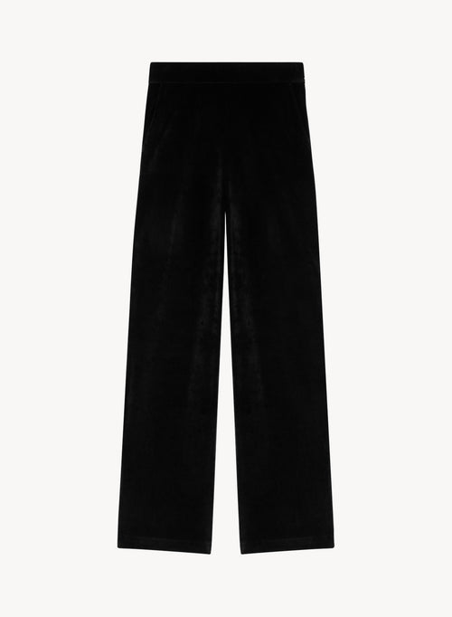 Pantalón recto de terciopelo negro - MAJESTIC FILATURES