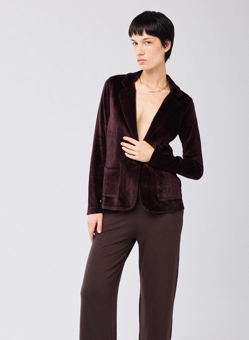 Violette Jacke Lange Ärmel aus Bio-Baumwolle / Modal / Elasthan - MAJESTIC FILATURES