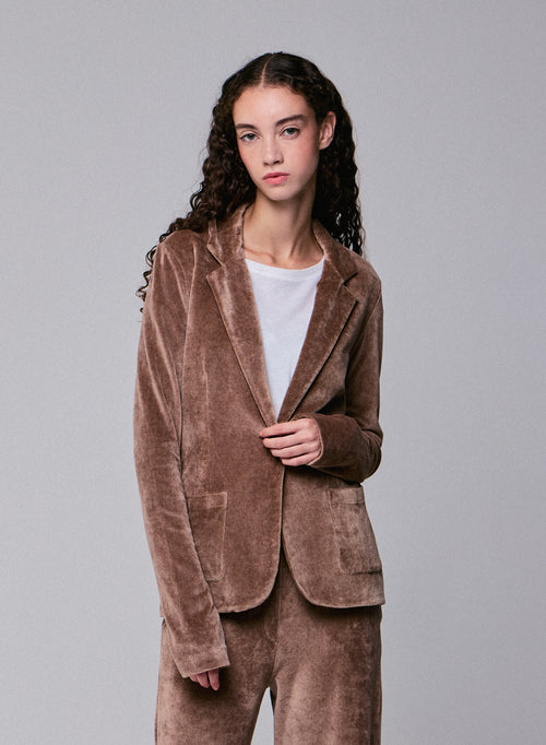 Veste Beige Veste Manches Longues en Coton Organique / Modal / Elasthanne - MAJESTIC FILATURES