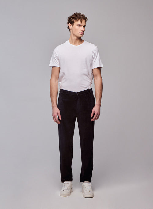 Pantalon Noir en Coton Organique / Modal / Elasthanne - MAJESTIC FILATURES