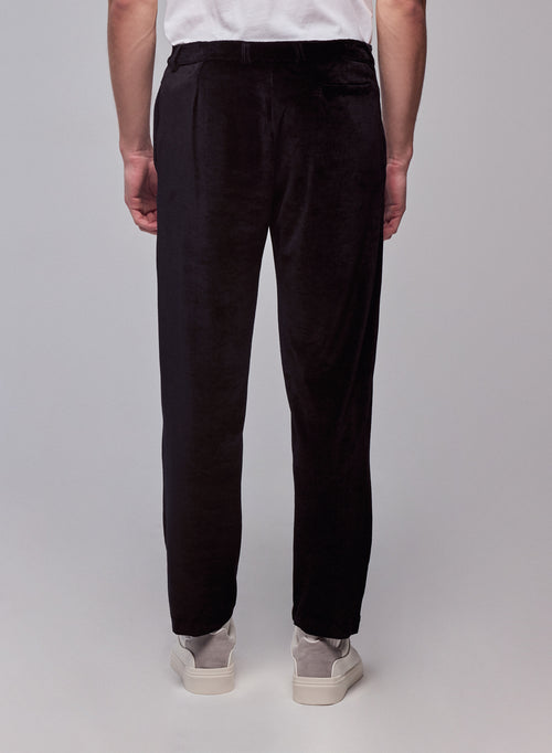 Black pants in organic cotton / modal / elastane - MAJESTIC FILATURES