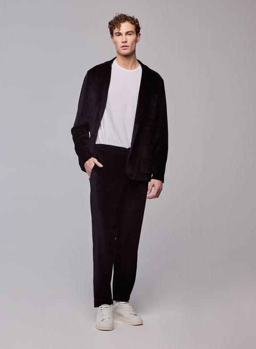 Veste Noire Veste Manches Longues en Coton Organique / Modal / Elasthanne - MAJESTIC FILATURES