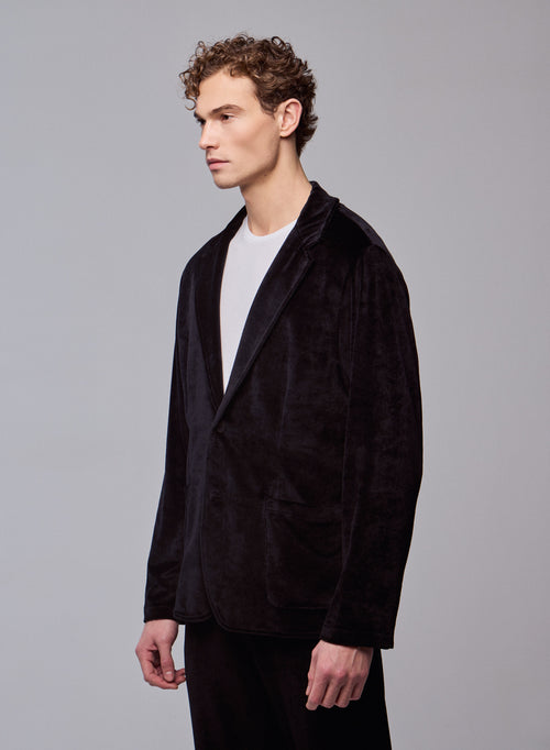 Veste Noire Veste Manches Longues en Coton Organique / Modal / Elasthanne - MAJESTIC FILATURES