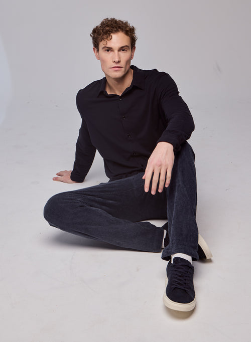 Herman Hemd mit langen Ärmeln aus Baumwolle / Elastan - MAJESTIC FILATURES