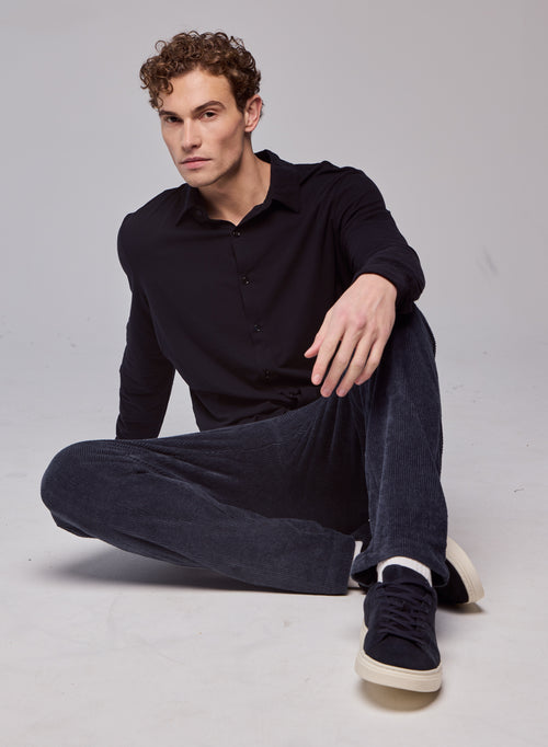 Herman Hemd mit langen Ärmeln aus Baumwolle / Elastan - MAJESTIC FILATURES