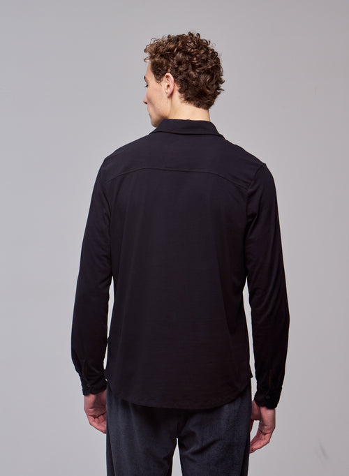 Herman Hemd mit langen Ärmeln aus Baumwolle / Elastan - MAJESTIC FILATURES