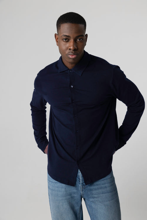 "Camisa Herman de tinte artesanal de Algodón orgánico / Elastano" - MAJESTIC FILATURES