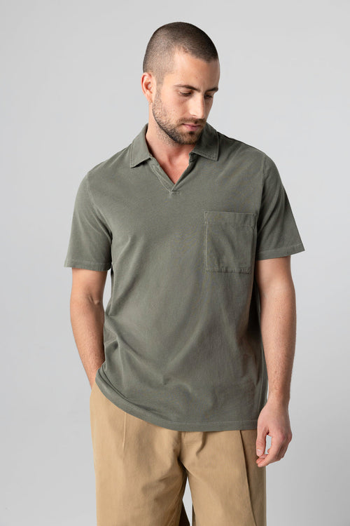 Jungle Short-Sleeved Polo Shirt in Organic Cotton / Elastane - MAJESTIC FILATURES