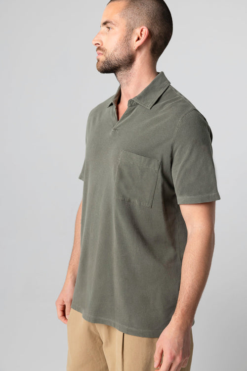 Jungle Short-Sleeved Polo Shirt in Organic Cotton / Elastane - MAJESTIC FILATURES