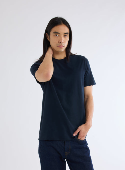 Harold Cotton / Elastane short-sleeved round-neck T-shirt - MAJESTIC FILATURES