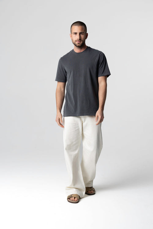 T-shirt Mésange Col Rond Manches Courtes en Coton organique / Elasthanne - MAJESTIC FILATURES