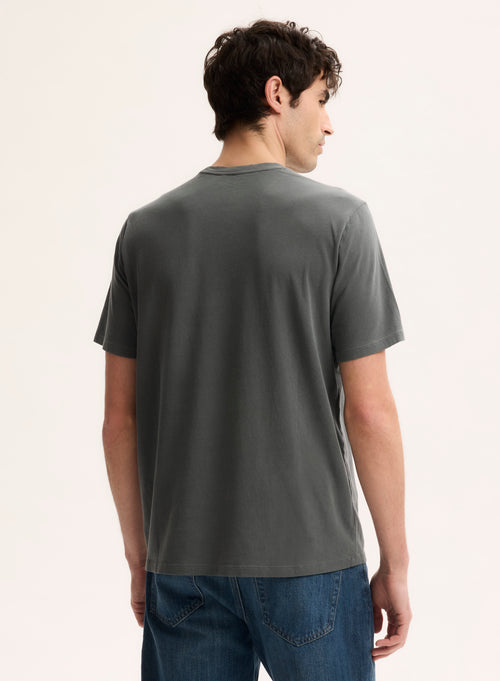 Tee shirt Gris Col Rond Manches Courtes - MAJESTIC FILATURES