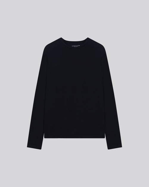 "Camiseta Henry cuello redondo manga larga de Algodón / Elastano" - MAJESTIC FILATURES