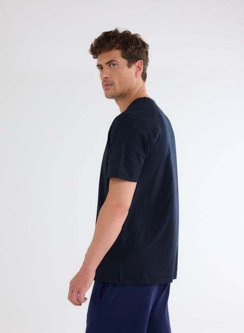 Henry Grey Round Neck Long Sleeve T-shirt in Organic Cotton and Elastane - MAJESTIC FILATURES