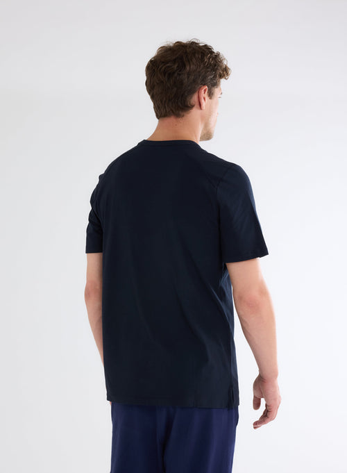 Henry Grey Round Neck Long Sleeve T-shirt in Organic Cotton and Elastane - MAJESTIC FILATURES