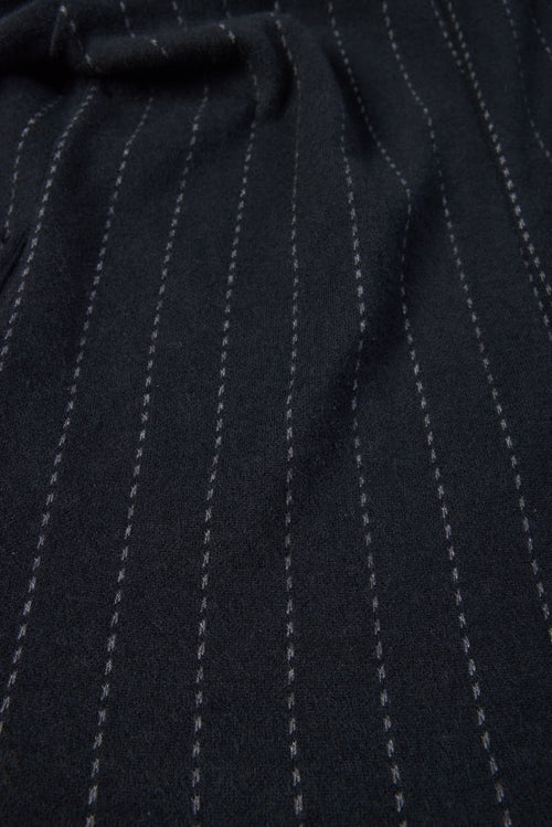 Veste Noire Manches Longues en Laine Mérinos et Coton - MAJESTIC FILATURES