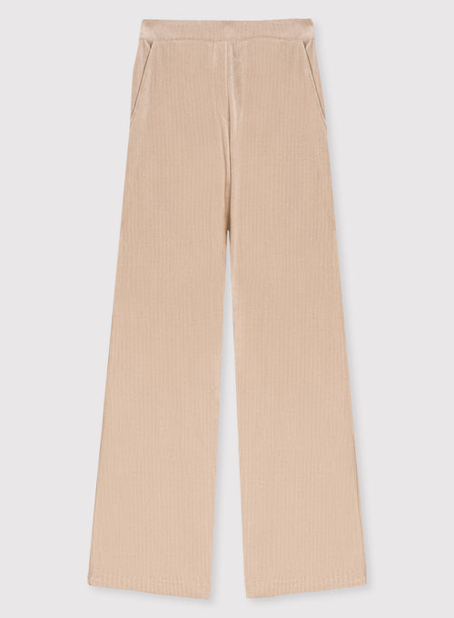 Pantalón de algodón beige - MAJESTIC FILATURES