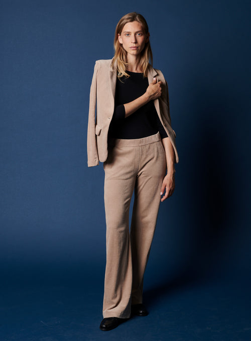 Pantalón de algodón beige - MAJESTIC FILATURES