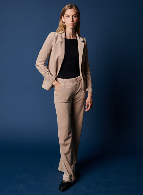 Pantalón de algodón beige - MAJESTIC FILATURES