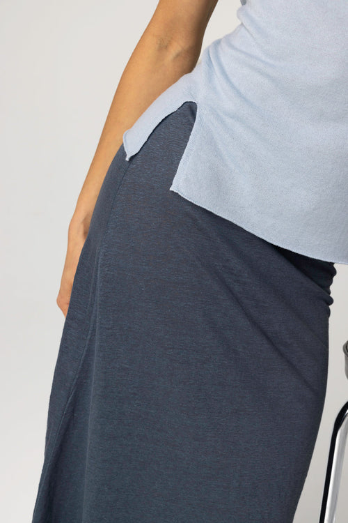 Débardeur Bleu Clair Col U Sans Manches en Cachemire - MAJESTIC FILATURES