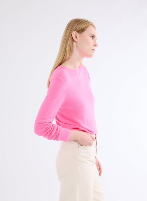 Cashmere round neck t-shirt - MAJESTIC FILATURES