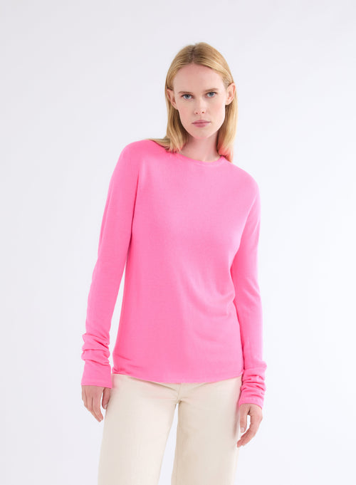 Cashmere round neck t-shirt - MAJESTIC FILATURES