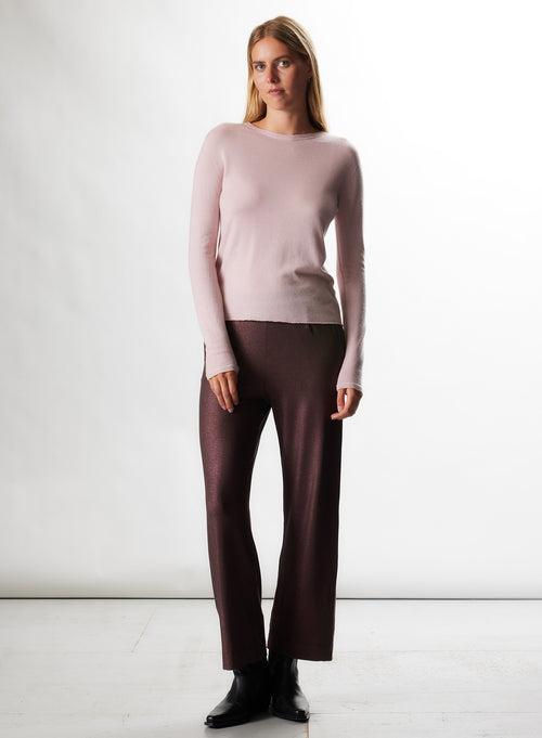 Purple Cashmere Long Sleeve Round Neck TShirt WOMEN|Majestic Filatures - MAJESTIC FILATURES