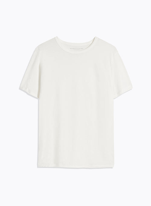 T-shirt Milk Manches Courtes Col Rond en Lyocell, Tencel et Coton - MAJESTIC FILATURES