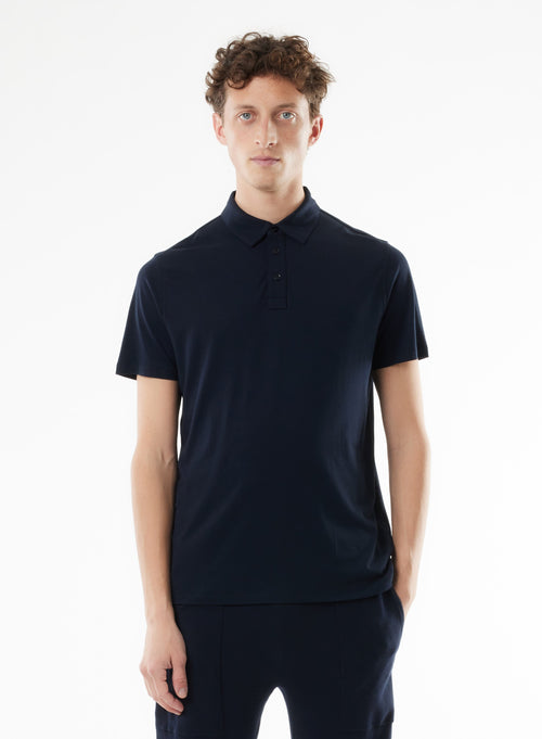 Polo Marine Manches Courtes en Lyocell, Tencel et Coton - MAJESTIC FILATURES