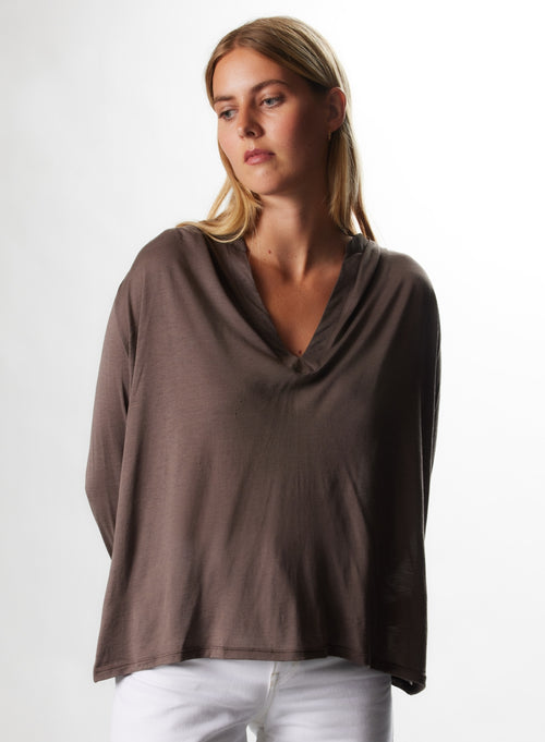Tunisian Ecorce Tunisian Collar Long Sleeves in Silk / Cotton - MAJESTIC FILATURES