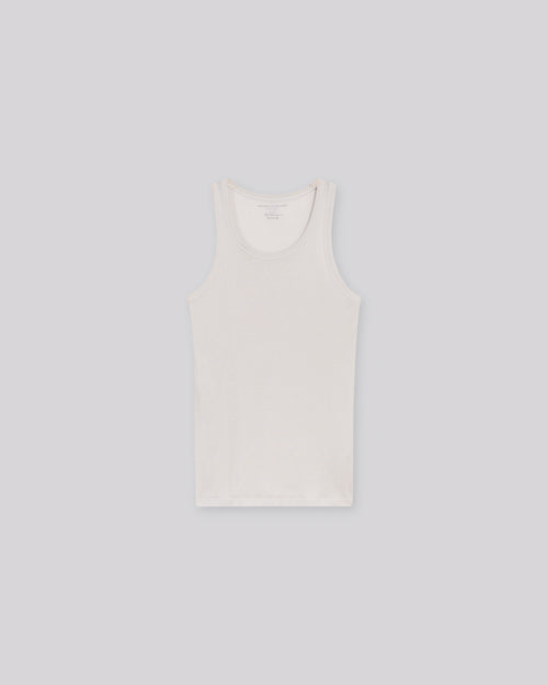 Top Gris Cuello Redondo Sin Mangas en Lyocell / Tencel / Algodón - MAJESTIC FILATURES