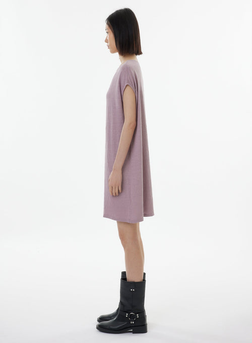 Robe Violette Sans Manches Col Bateau - MAJESTIC FILATURES