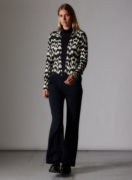 Long Sleeve Navy Shirt in Viscose / Elastane - MAJESTIC FILATURES