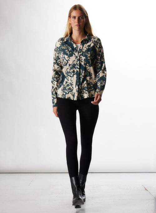 Camel Round Neck Long Sleeve Cotton/Cashmere T-shirt - MAJESTIC FILATURES