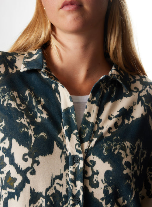 Camel Round Neck Long Sleeve Cotton/Cashmere T-shirt - MAJESTIC FILATURES