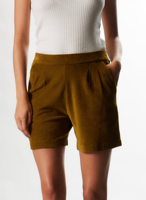 Bernsteinfarbene Hose aus Baumwolle / Modal - MAJESTIC FILATURES