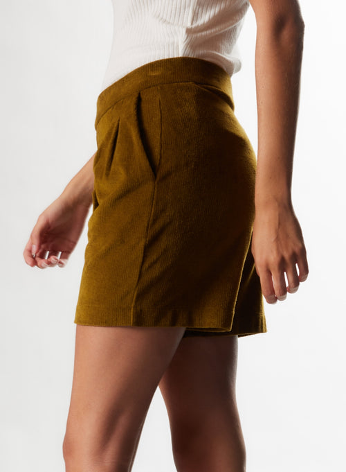 Bernsteinfarbene Hose aus Baumwolle / Modal - MAJESTIC FILATURES