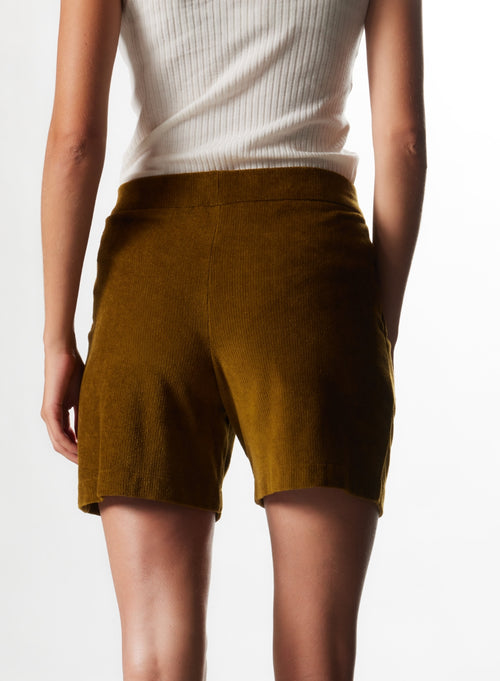 Bernsteinfarbene Hose aus Baumwolle / Modal - MAJESTIC FILATURES