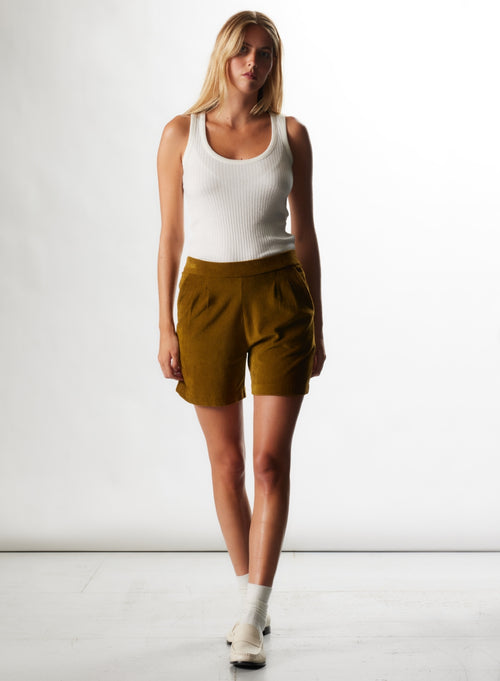 Bernsteinfarbene Hose aus Baumwolle / Modal - MAJESTIC FILATURES