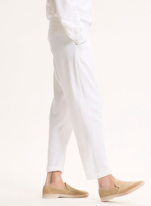 White Linen/Organic Cotton Pants - MAJESTIC FILATURES