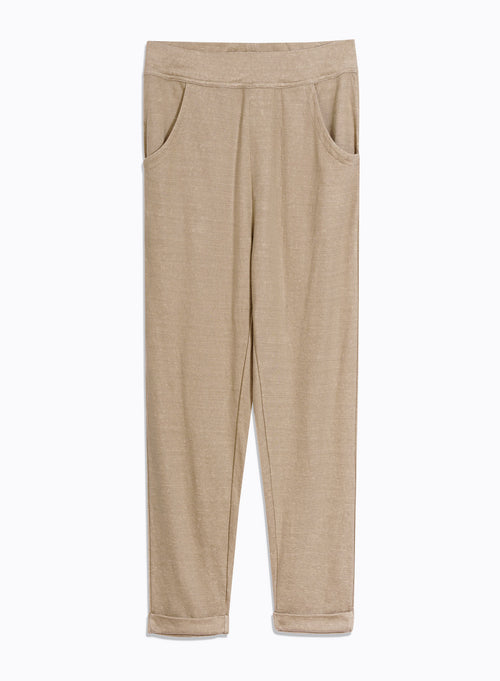 Beige Linen / Organic Cotton Pants - MAJESTIC FILATURES