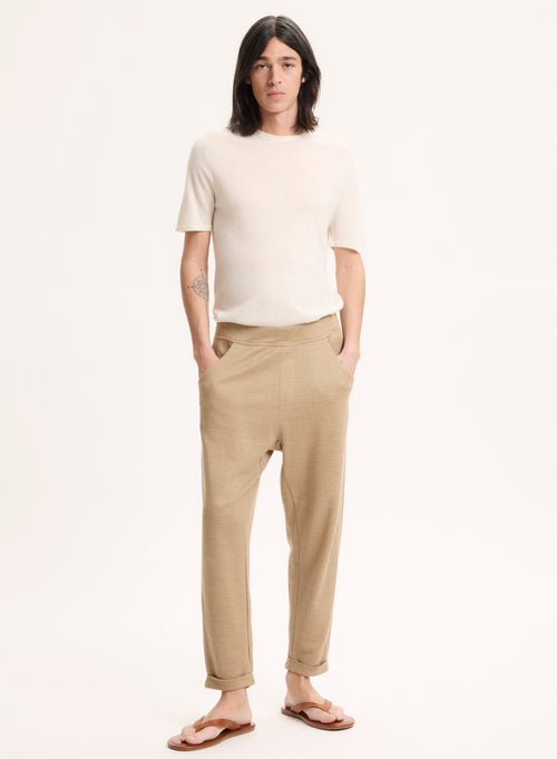 Beige Linen / Organic Cotton Pants - MAJESTIC FILATURES