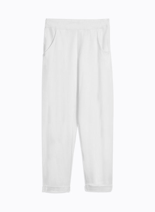 Pantalon Blanc en Lin / Coton Organique - MAJESTIC FILATURES