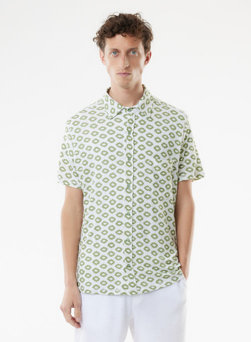 Chemise Verte Manches Courtes - MAJESTIC FILATURES